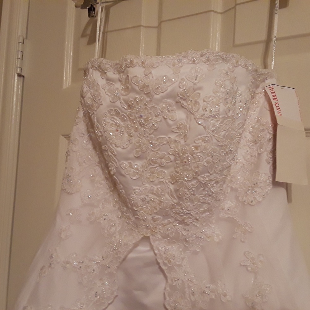 Elegant White Wedding Dress with Lace Details